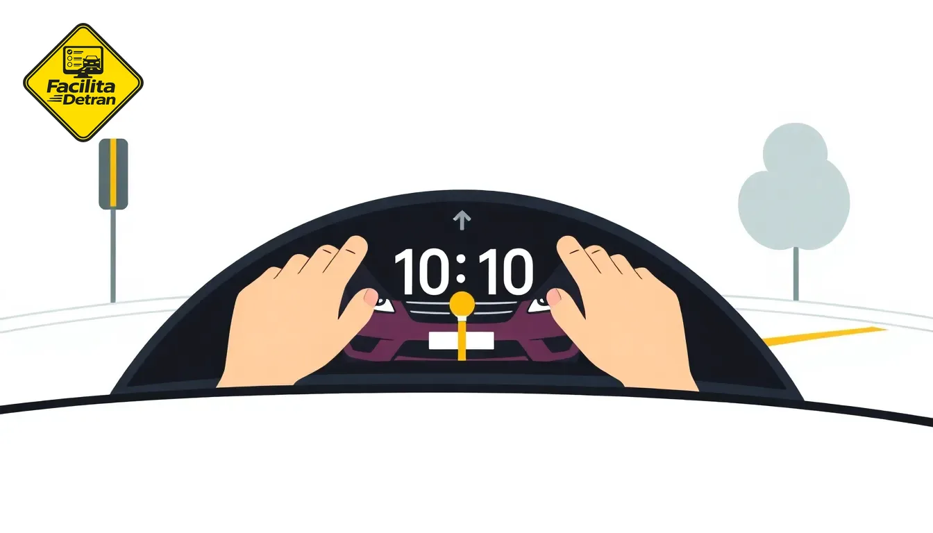 Posição das mãos no volante - Posição correta 10:10h